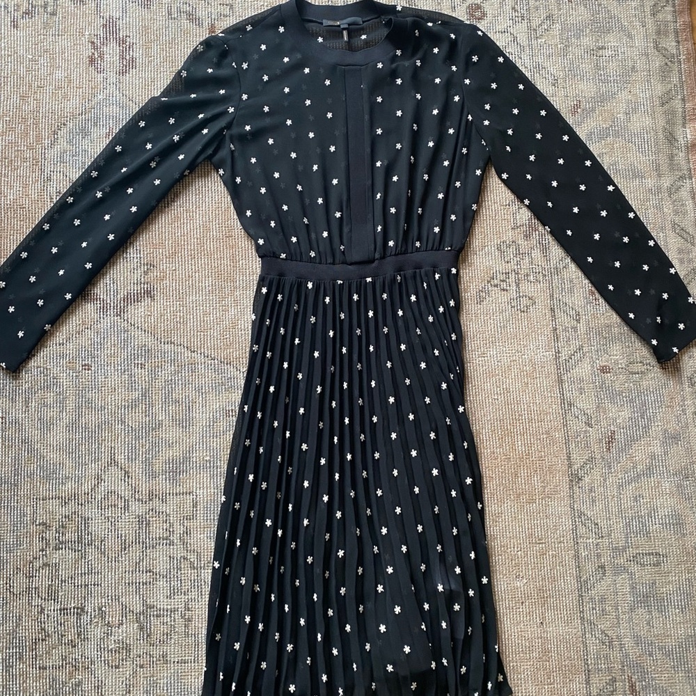MAJE midi black pleated dress
